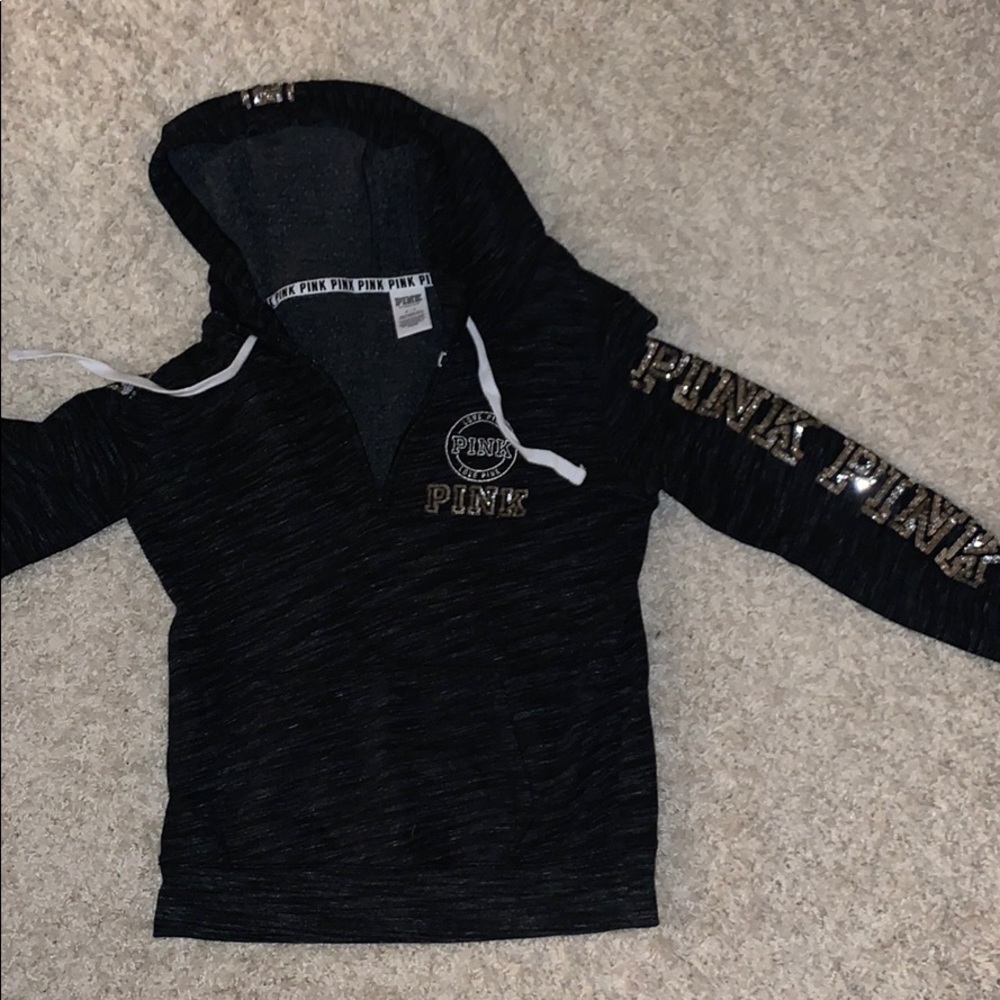 VS Pink Sparkly Quarter Zip